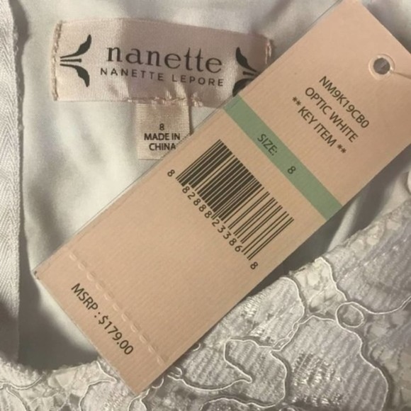 NWT Nanette Lepore Optic White Lace Midi Dress - 8 - Picture 11 of 12